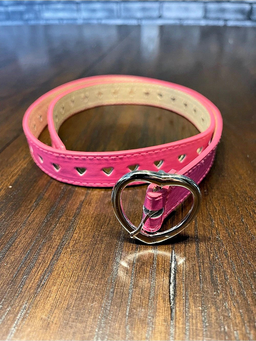 Pink Heart Buckle Belt
